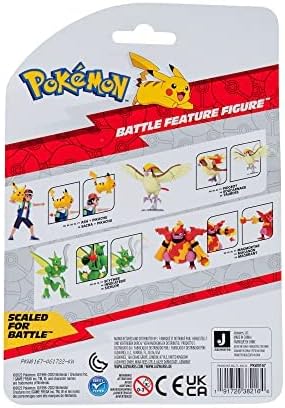 Pokémon SCYTHER Battle Feature Figure - 4.5-Inch Scyther Battle Figure with Chop Attack Arms - Figurio