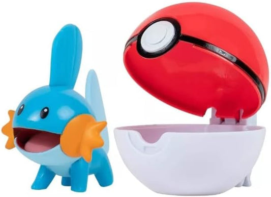 Pokemon Clip N Go Battle Feature Figure Set and Action Ready (Mudkip and Poke Ball) - Figurio