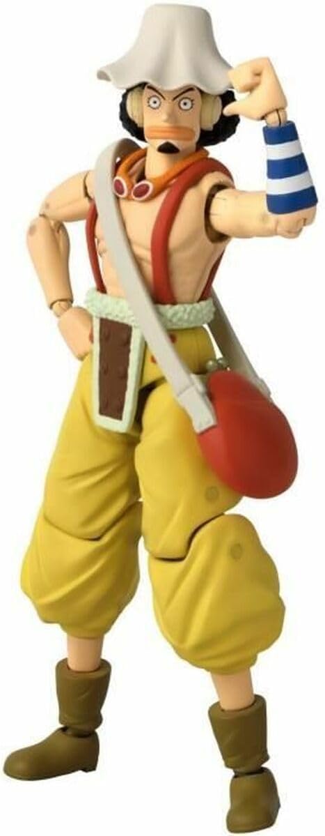 BANDAI Anime Heroes One Piece Figures Usopp Action Figure, 17cm Articulated Usopp Anime Figure with Extra Accessories, One Piece Action Figures Pirate Toys Range, Excellent Anime Gift - Figurio