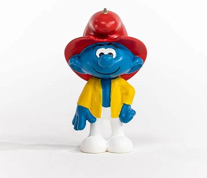 Schleich Smurfs, Collectible Retro Cartoon Toys for Boys and Girls, Fireman Smurf Toy Figurine, Ages 3+ - Figurio