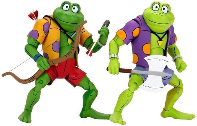 NECA Teenage Mutant Ninja Turtles 7" Scale Genghis & Rasputin Frog Collectible Action Figures Set - Figurio