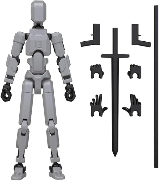 MerryXD Titan 13 Action Figure,Assembly Completed Dummy 13 Action Figure Lucky 13 Action Figure T13 Action Figure 3D Printed Multi-Jointed Movable, Nova 13 Action Figure Toy Grey - Figurio