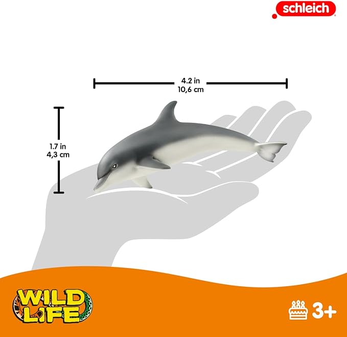 Schleich Wild Life Realistic Dolphin Figurine - Authentic and Highly Detailed Aquatic Animal Toy, Durable for Education and Fun Play, Perfect for Boys and Girls, Ages 3+ - Figurio