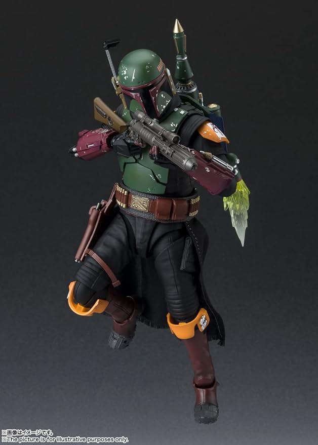 S.H. Figuarts Boba Fett (Star Wars: The Book of Boba Fett) Approx. 6.1 inches (155 mm), AVS, PVC & Fabric, Pre-Painted Action Figure - Figurio