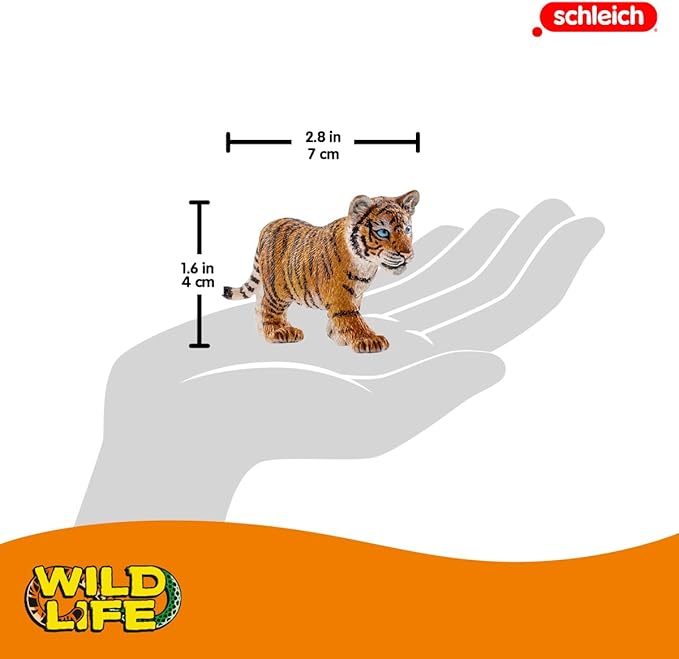 Schleich Wild Life, Animal Figurine, Animal Toys for Boys and Girls 3-8 years old, Tiger Cub, Ages 3+ - Figurio