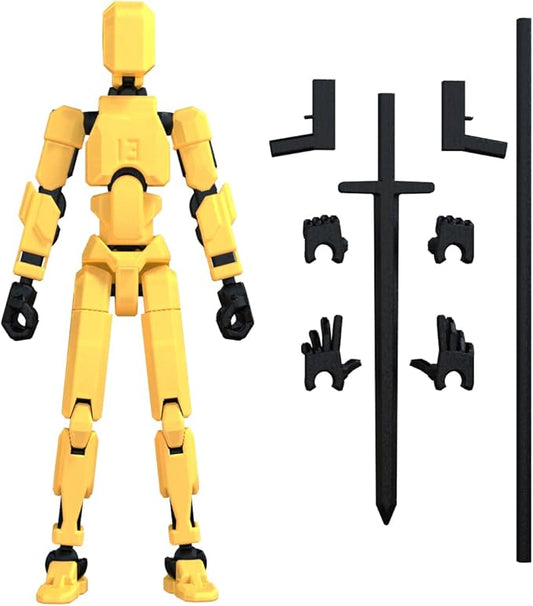 MerryXD Titan 13 Action Figure,Assembly Completed Dummy 13 Action Figure Lucky 13 Action Figure T13 Action Figure 3D Printed Multi-Jointed Movable, Nova 13 Action Figure Toy Yellow - Figurio