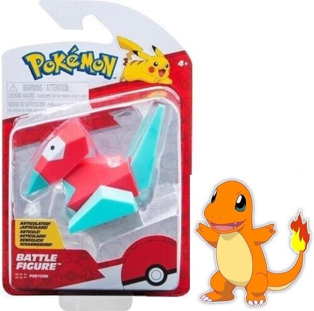 Pokemon Battle Figure Action Ready 3 inch with Bonus Sticker (Porygon) - Figurio