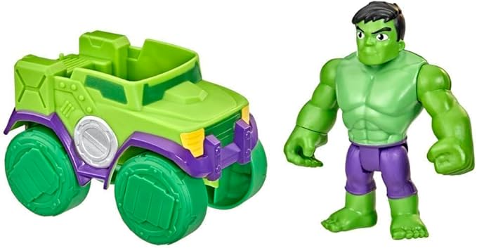 Marvel Spidey and His Amazing Friends Hulk Action Figure and Smash Truck Vehicle, Preschool Toy for Kids Ages 3 and Up - Figurio