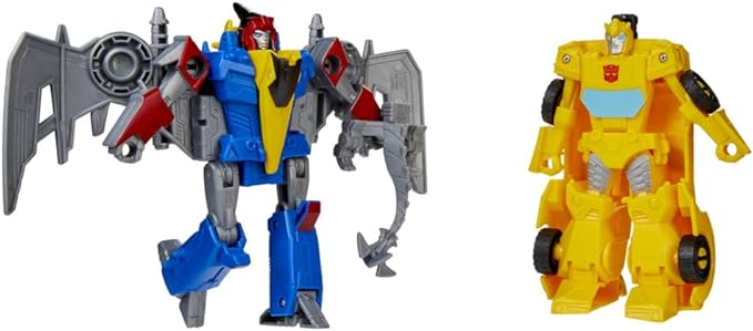 Transformers Bumblebee Cyberverse Adventures Dinobots Unite Toys Dino Combiners Bumbleswoop 2-Pack Action Figures, Ages 6 and Up, 4.5-inch - Figurio