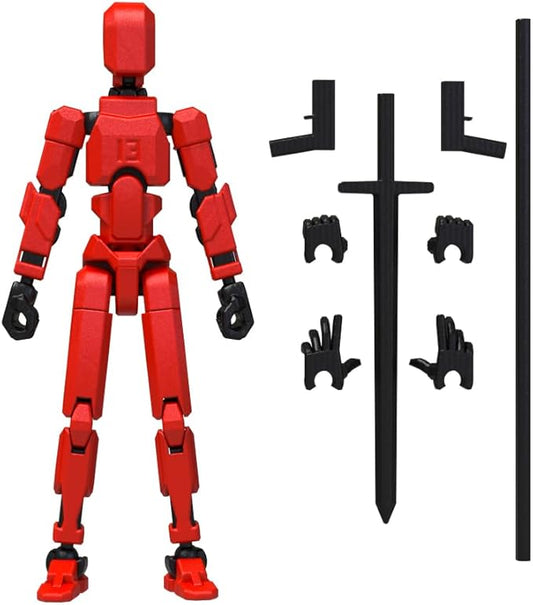 MerryXD Titan 13 Action Figure,Assembly Completed Dummy 13 Action Figure Lucky 13 Action Figure T13 Action Figure 3D Printed Multi-Jointed Movable, Nova 13 Action Figure Toy Red - Figurio