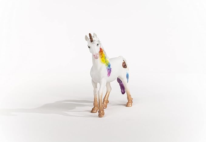 Schleich bayala Mythical Rainbow Love Unicorn Mare Figurine - Featuring Glittery Decorated Details and with Shiny Spiral Horn, Imaginative Fun and Durable Toy for Girls and Boys, Gift for Kids Ages 5+ - Figurio