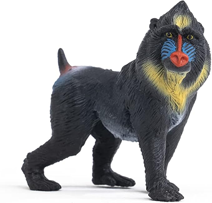 Schleich Wild Life Realistic Mandrill Monkey Figurine - Authentic and Highly Detailed Wild Animal Toy, Durable for Education and Fun Play for Kids, Perfect for Boys and Girls, Ages 3+ - Figurio