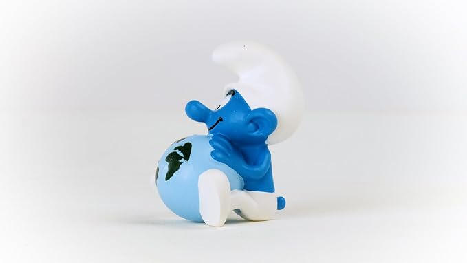 Schleich Smurfs, Collectible Retro Toys and Figurines for All Ages, Sustainability Smurf Figure - Figurio