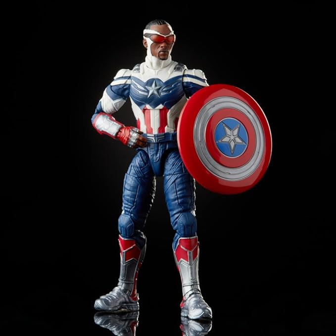 Avengers Hasbro Marvel Legends Series 6-inch Action Figure Toy Captain America: Sam Wilson Premium Design and 2 Accessories, for Kids Age 4 and Up - Figurio