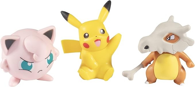 Pokemon Battle Ready! Figure Set, 8 Pieces - Playset with 2 & 3 inch Figures Pikachu, Scorbunny, Grookey, Sobble, Jigglypuff, Cubone, Vaporeon & Magikarp - Gift for Kids, Boys, Girls - Ages 4+ - Figurio