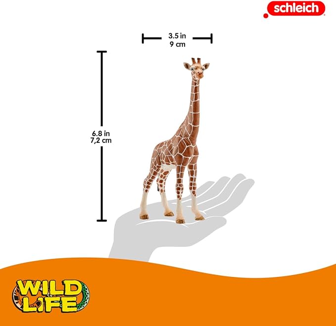 Schleich Wild Life Realistic Female Giraffe Animal Figurine - Authentic Detailed Wild Female Giraffe Toy for Boys and Girls Education Imagination and Play, Highly Durable Gift for Kids Ages 3+ - Figurio