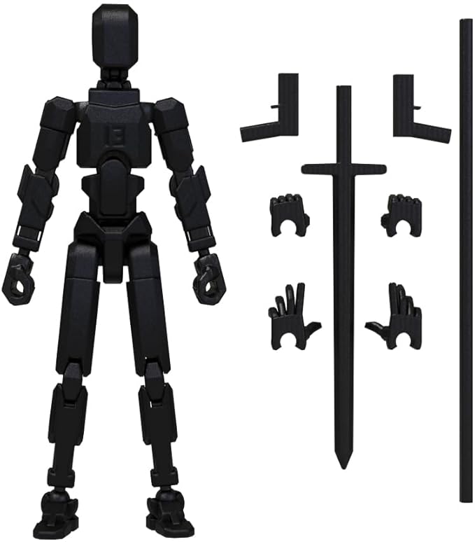 MerryXD Titan 13 Action Figure,Assembly Completed Dummy 13 Action Figure Lucky 13 Action Figure T13 Action Figure 3D Printed Multi-Jointed Movable, Nova 13 Action Figure Toy Black - Figurio