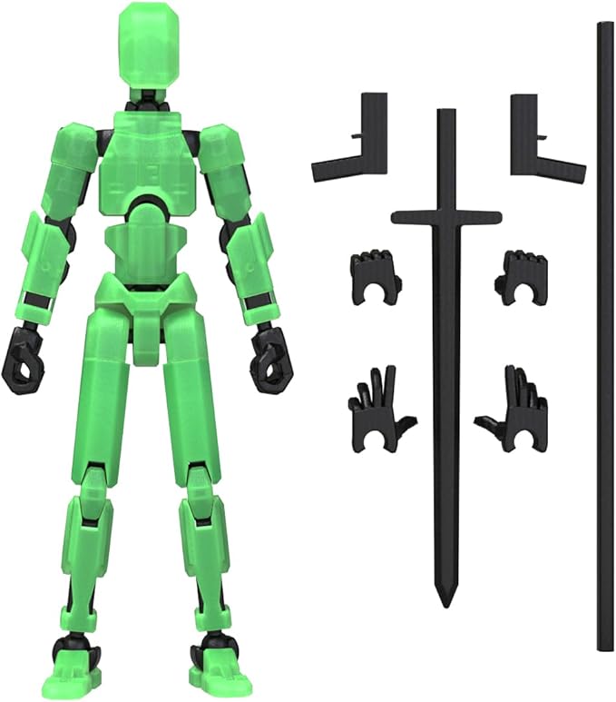 MerryXD Titan 13 Action Figure,Assembly Completed Dummy 13 Action Figure Lucky 13 Action Figure T13 Action Figure 3D Printed Multi-Jointed Movable, Nova 13 Action Figure Toy Grow in The Dark Green - Figurio