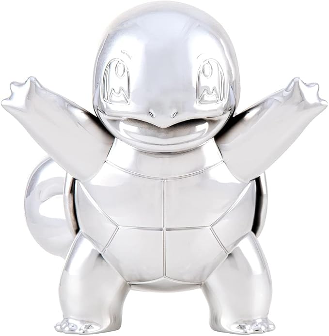 Pokemon 25th Celebration 3-inch Silver Squirtle #2 Figure Fan Must Have Toy - Officially Licensed 25th Anniversary Product from Jazwares - Figurio