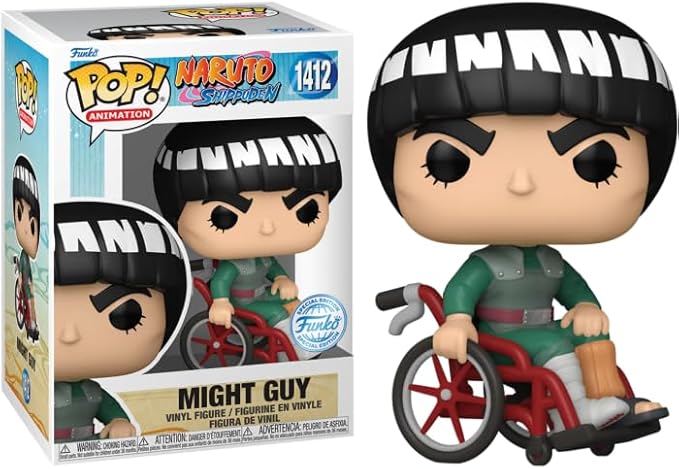 Funko Pop! Animation: Naruto Shippuden - Might Guy, Guy Sensei in Red Wheelchair Special Edition Multicolor Exclusive Vinyl Figure #1412 - Figurio