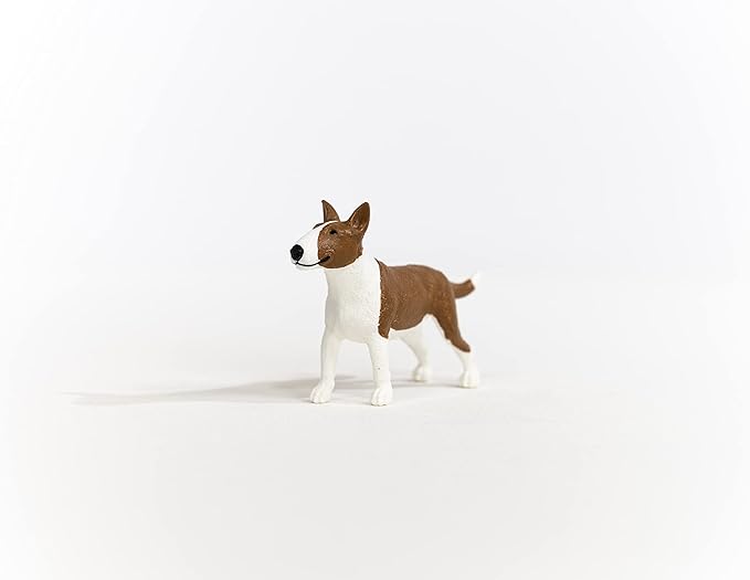 Schleich Farm World, Cute and Realistic Dog Toy Animals for Boys and Girls, Bull Terrier Dog Figurine, Ages 3+ - Figurio