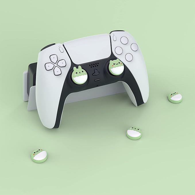 PlayVital Rabbit & Squirrel Cute Thumb Grip Caps for ps5/4 Controller, Silicone Analog Stick Caps Cover for Xbox Series X/S, Thumbstick Caps for Switch Pro Controller - Matcha Green - Figurio