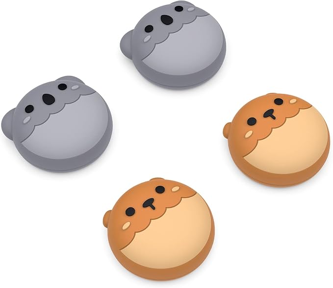 PlayVital Cute Thumb Grip Caps for ps5/4 Controller, Silicone Analog Stick Caps Cover for Xbox Series X/S, Thumbstick Caps for Switch Pro Controller - Brown Bear & Koala - Figurio