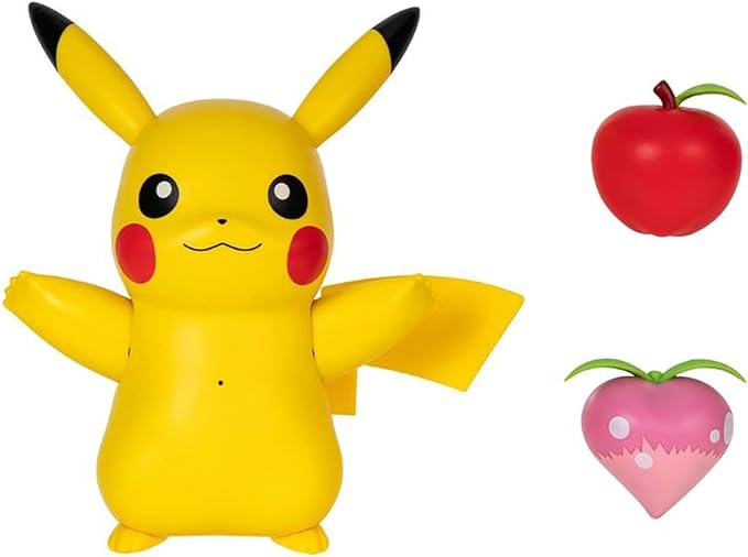 Pokémon Train and Play Deluxe Pikachu - 4.5-Inch Pikachu Figure with Lights, Sounds, and Moving Limbs Plus Interactive Accessories - Figurio