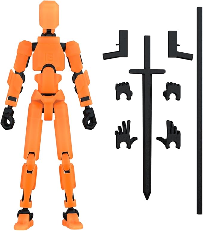 MerryXD Titan 13 Action Figure,Assembly Completed Dummy 13 Action Figure Lucky 13 Action Figure T13 Action Figure 3D Printed Multi-Jointed Movable, Nova 13 Action Figure Toy Orange - Figurio