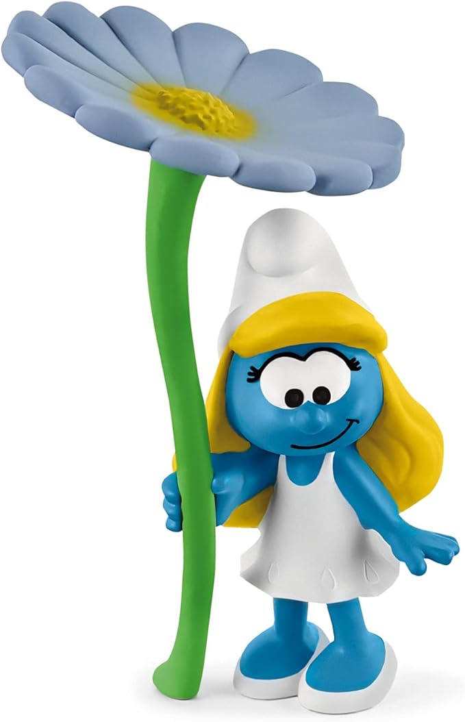 Schleich Smurfs, Collectible Retro Cartoon Toys for Boys and Girls, Smurfette with Flower Toy Figurine, Ages 3+ - Figurio