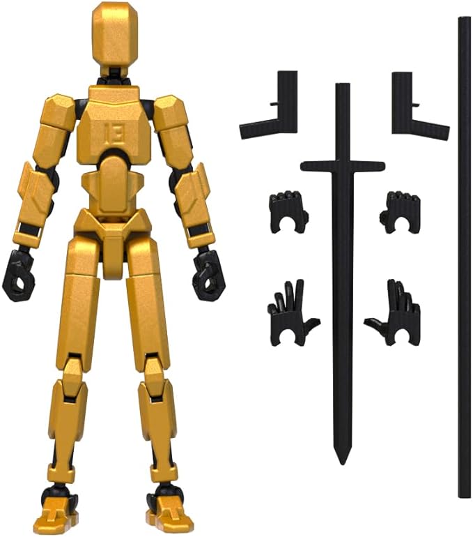 MerryXD Titan 13 Action Figure,Assembly Completed Dummy 13 Action Figure Lucky 13 Action Figure T13 Action Figure 3D Printed Multi-Jointed Movable, Nova 13 Action Figure Toy Gloden - Figurio