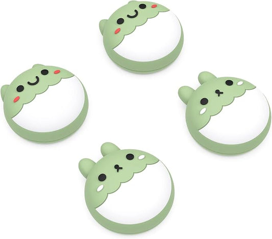 PlayVital Rabbit & Squirrel Cute Thumb Grip Caps for ps5/4 Controller, Silicone Analog Stick Caps Cover for Xbox Series X/S, Thumbstick Caps for Switch Pro Controller - Matcha Green - Figurio