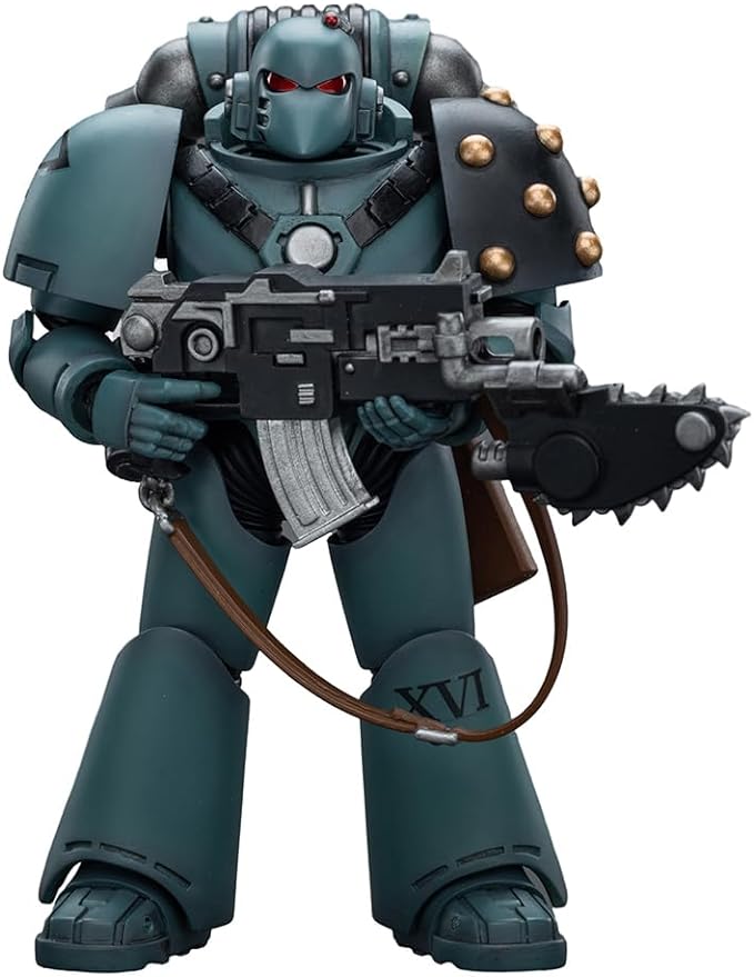 JOYTOY Warhammer 40,000 1/18 Action Figure Sons of Horus MKVI Tactical Squad Legionary with Bolter & Chainblade Collection Model Birthday Gifts - Figurio