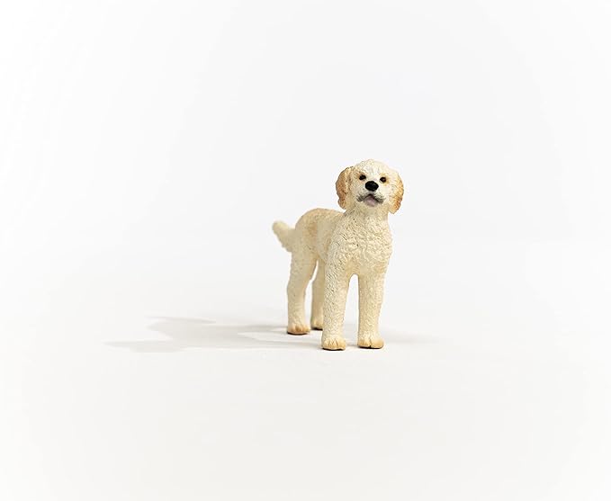 Schleich Farm World Goldendoodle Dog Figurine - Highly Detailed and Durable Animal Toy, Fun and Educational Play for Boys and Girls, Gift for Kids Ages 3+ - Figurio