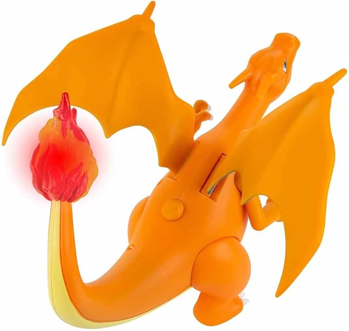 Pokémon Charizard Deluxe Feature Figure - Includes 7-inch Interactive Charizard Figure Plus 2-inch Pikachu Figure with Figure Launcher - Authentic Details - Figurio