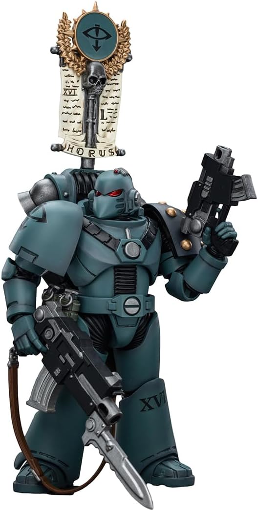 JOYTOY Warhammer 40,000 1/18 Action Figure Sons of Horus MKVI Tactical Squad Legionary with Legion Vexilla Collection Model Birthday Gifts (JT9480) - Figurio