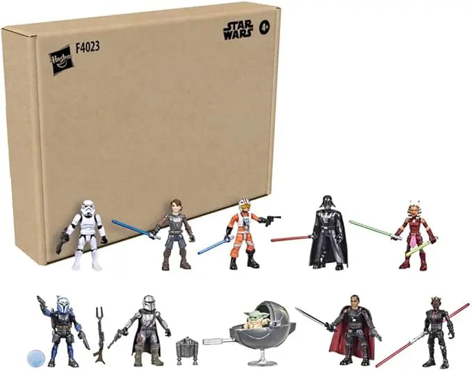 STAR WARS Mission Fleet 2.5-Inch-Scale Action Figure 10-Pack, 19 Accessories, with Darth Vader, Luke Skywalker and Grogu, Ages 4 and Up (Amazon Exclusive) - Figurio