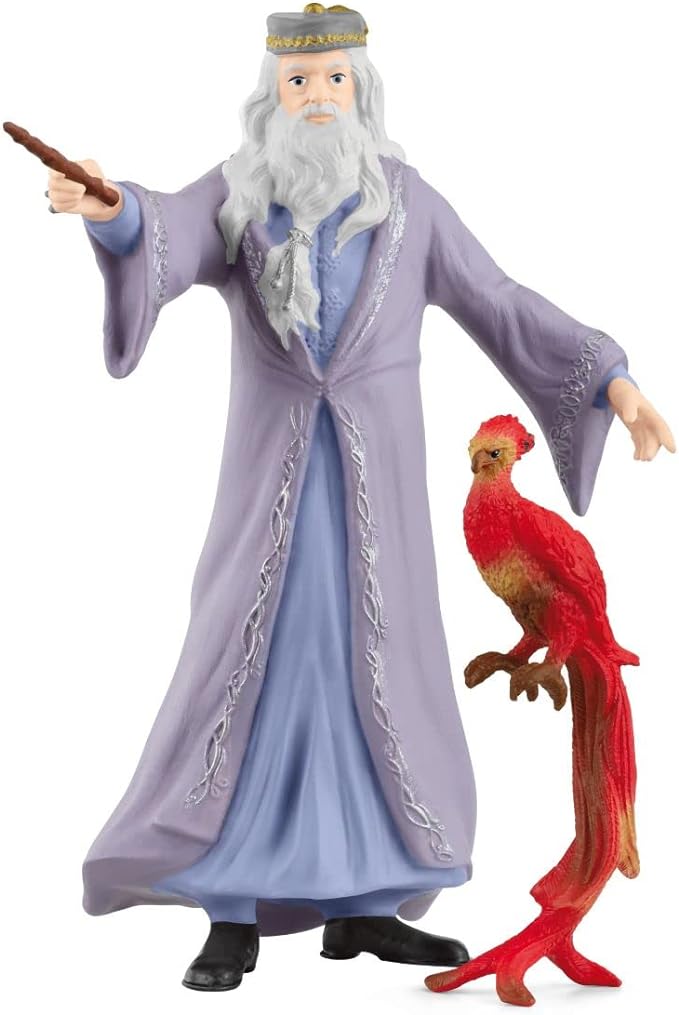 Schleich Wizarding World of Harry Potter 2-Piece Set with Albus Dumbledore & Fawkes Figurines for Kids Ages 6+ - Figurio