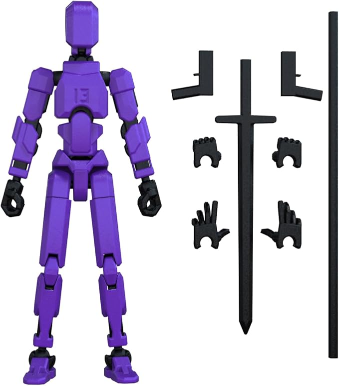 MerryXD Titan 13 Action Figure,Assembly Completed Dummy 13 Action Figure Lucky 13 Action Figure T13 Action Figure 3D Printed Multi-Jointed Movable, Nova 13 Action Figure Toy Purple - Figurio