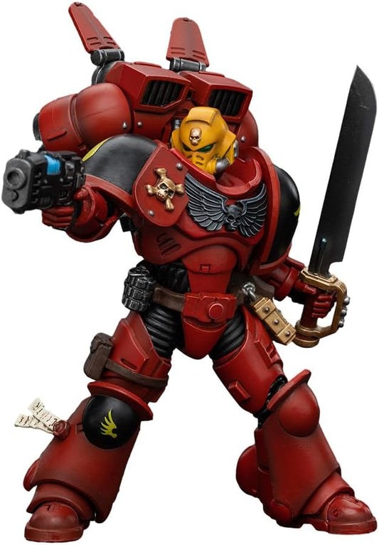 JOYTOY1/18 Action Figure Warhammer 40,000 Blood Angels Jump Pack Intercessors Sergeant with Plasma Pistol Collection Model Birthday Gift - Figurio