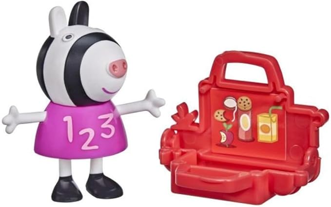 Hasbro Peppa Pig - 3" 8cm Poseable Articulated Figure & Accessory Sets - Peppa Pig Skateboard & Zoe Zebra - Figurio