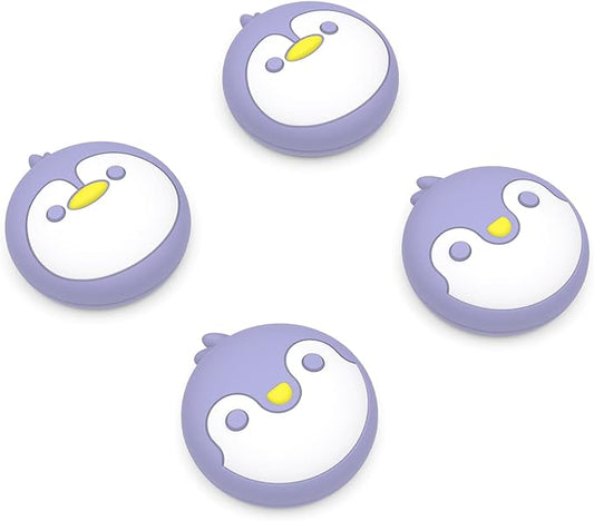 PlayVital Penguin Cute Thumb Grip Caps for ps5/4 Controller, Silicone Analog Stick Caps Cover for Xbox Series X/S, Thumbstick Caps for Switch Pro Controller - Light Violet - Figurio