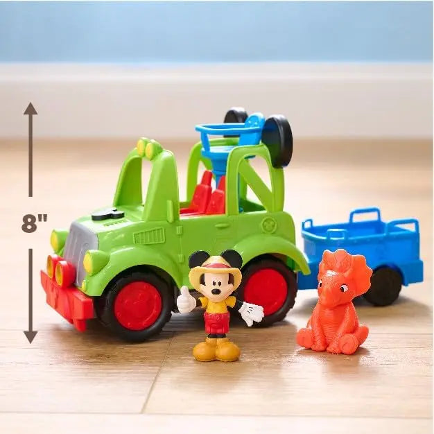 MICKEY Disney Junior Mouse Funhouse Dino Safari Rover 16-Piece Play Figures and Vehicle Playset, Officially Licensed Kids Toys for Ages 3 Up, Amazon Exclusive,Blue - Figurio