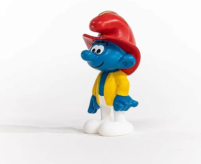 Schleich Smurfs, Collectible Retro Cartoon Toys for Boys and Girls, Fireman Smurf Toy Figurine, Ages 3+ - Figurio