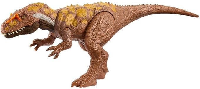 Jurassic World Wild Roar Megalosaurus Dinosaur Figure with Continuing Roar Sound & Attack Action, Posable Physical Toy & Digital Play - Figurio