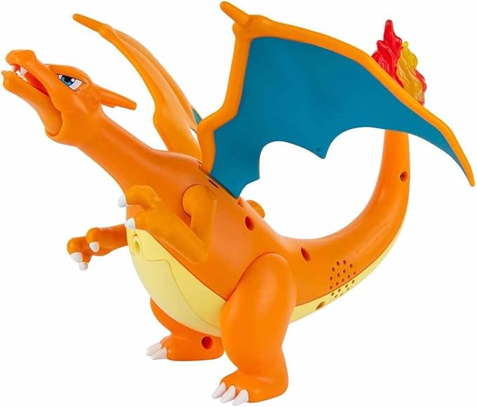 Pokémon Charizard Deluxe Feature Figure - Includes 7-inch Interactive Charizard Figure Plus 2-inch Pikachu Figure with Figure Launcher - Authentic Details - Figurio