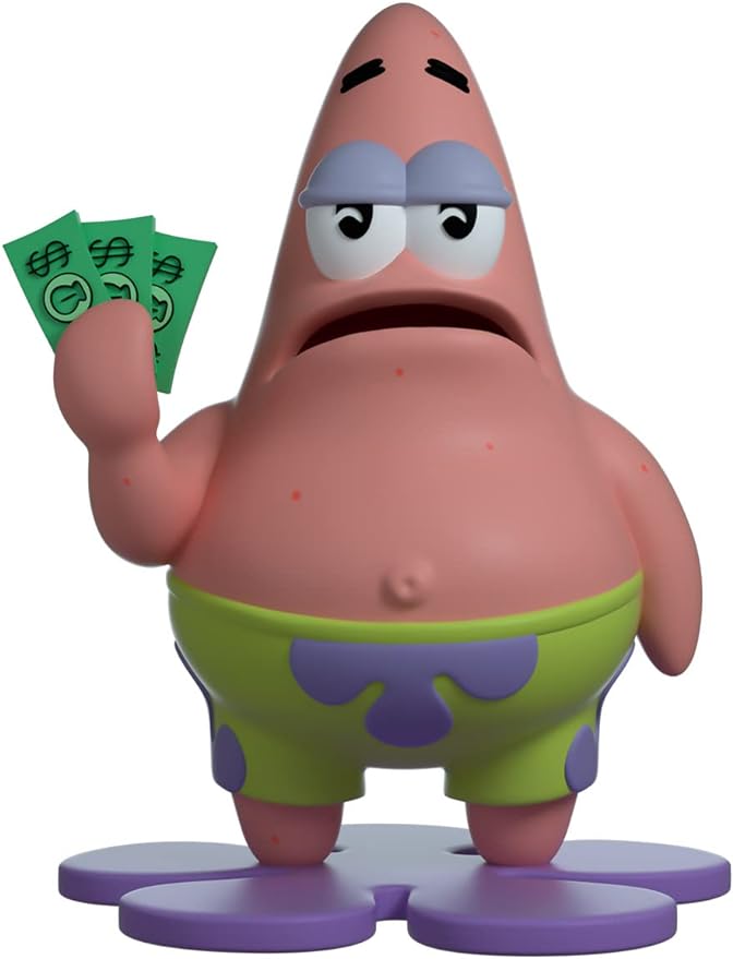 I Have 3 Dollars, 4" Patrick Collectible Figure, Based on Funny Internet Meme, High Detailed Collectible Figure - Youtooz Spongebob Squarepants Collection Based on Cartoon TV Series - Figurio