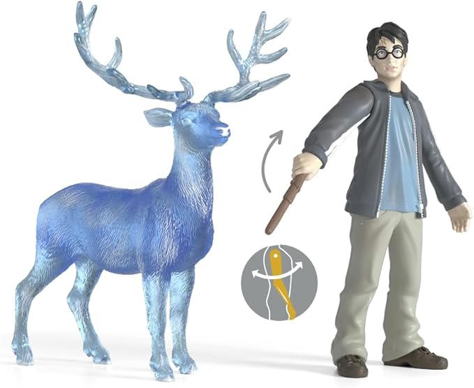 Schleich Wizarding World of Harry Potter 2-Piece Collectible Set with Harry and Harry's Stag Patronus Figurines - Figurio