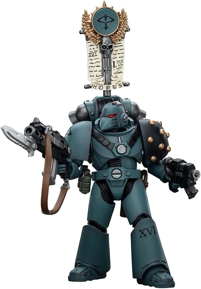 JOYTOY Warhammer 40,000 1/18 Action Figure Sons of Horus MKVI Tactical Squad Legionary with Legion Vexilla Collection Model Birthday Gifts (JT9480) - Figurio