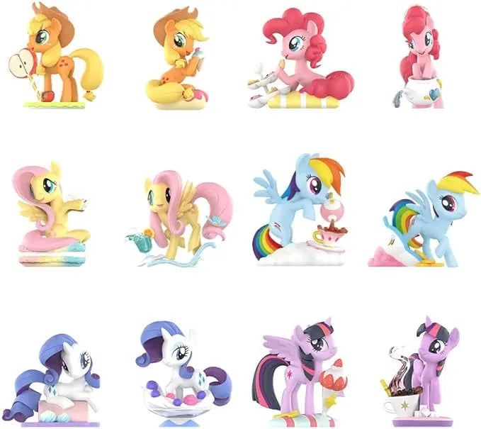 POP MART 12 Boxes Compatible with Hasbro My Little Pony Leisure Afternoon Series Character Popular Collectible Art Toy Hot Toys Cute Figure Creative Gift, for Christmas Birthday Party Holiday - Figurio